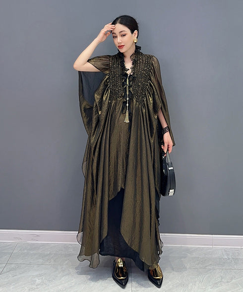 Shimmer Layered Cape Top